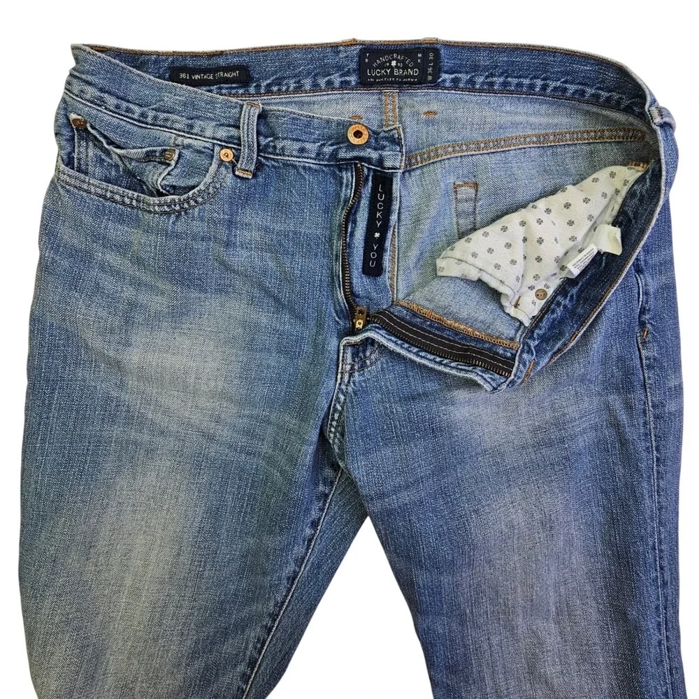 Lucky Brand 361 Vintage Straight Mens Blue‎ Medium Wash Denim Jeans 36x30